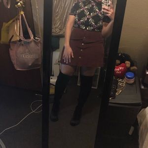 OWO Old Navy burgundy corduroy skirt